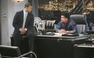 Aaron D Spears, Don Diamont "The Bold and the Beautiful" Set CBS Television City Los Angeles, Ca. 04/10/15 © sean smith/jpistudios.com 310-657-9661 Episode # 7078 U.S.Airdate 05/15/15