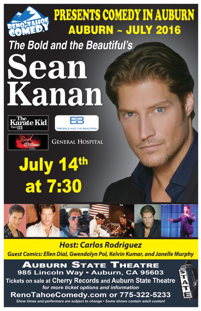 Sean Kanan July Dates 2