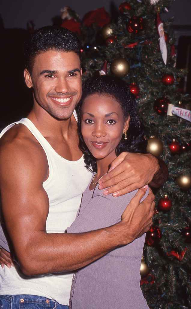 Vivica Fox and Shemar Moore on Y&R set