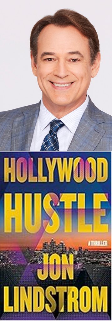 jon lindstrom and cover to his book hollywood hustle.