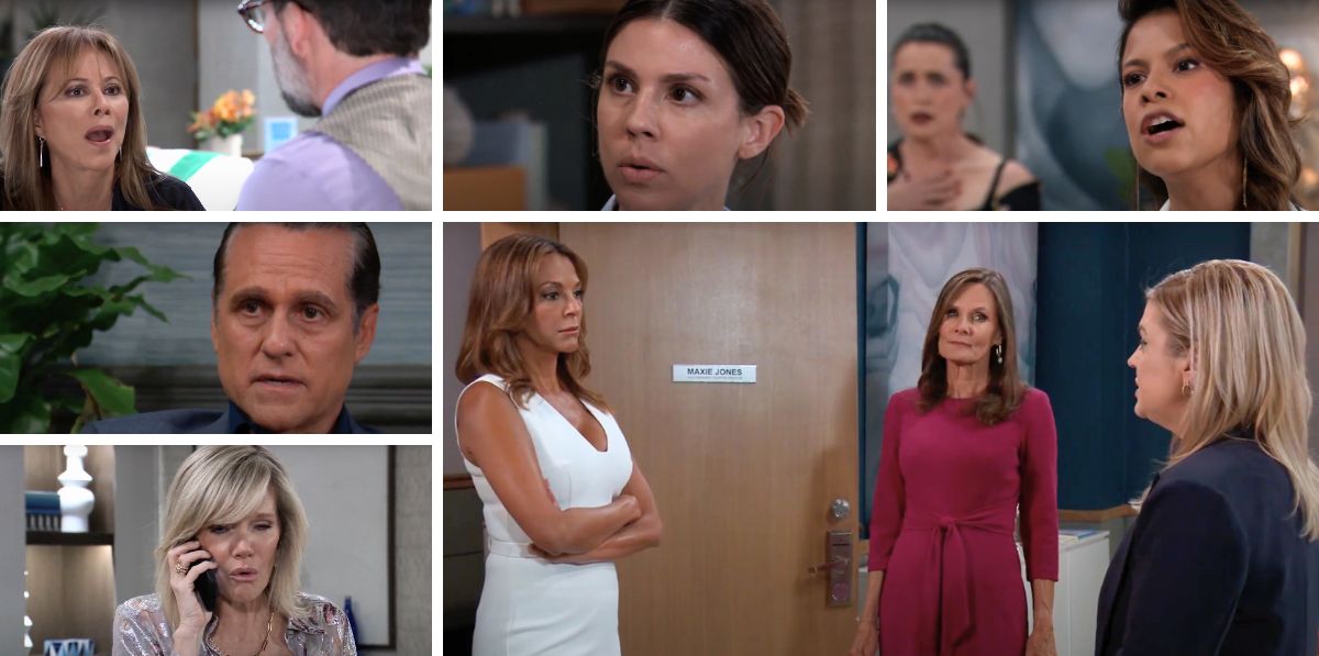 general hospital spoilers collage alexis, kristina, blaze, ava, sonny, maxie, natalia, lucy.