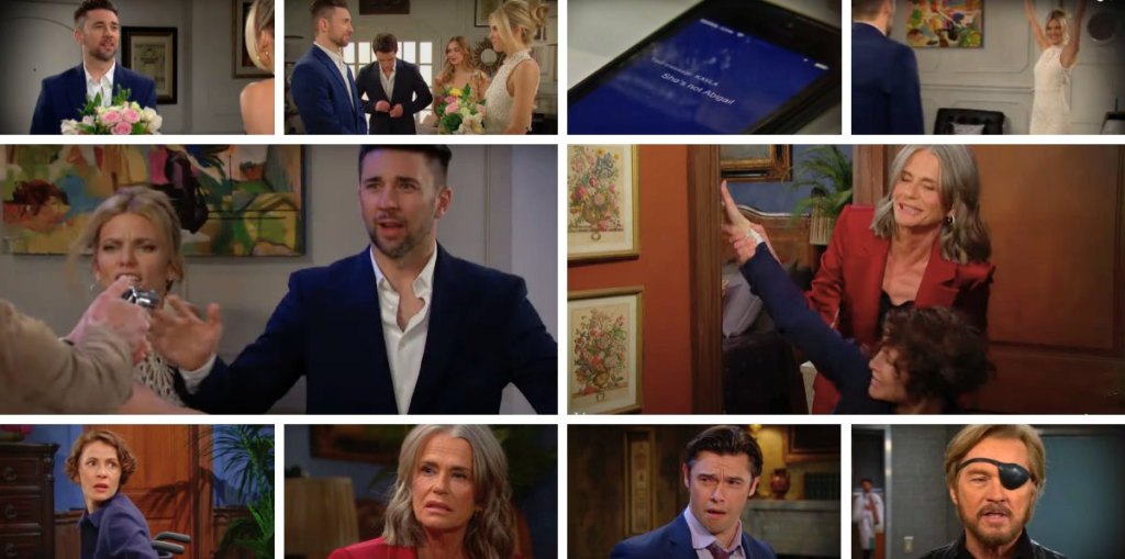days of our lives spoilers collage chad, abby, fiona, sarah, xander, steve.