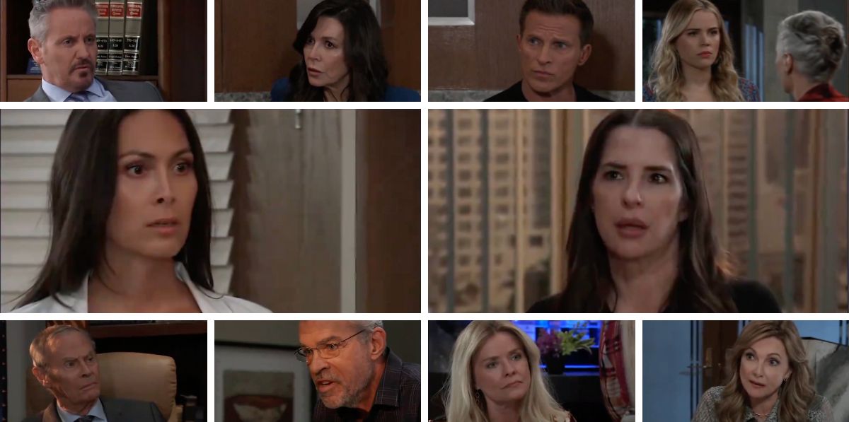 general hospital spoilers collage terry, sam, anna, jason, brennan, holly, felicia, mac, robert, sasha.