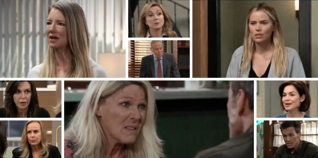 general hospital spoilers collage anna, robert, laura, sasha, holly, liz, steve, heather, nina.