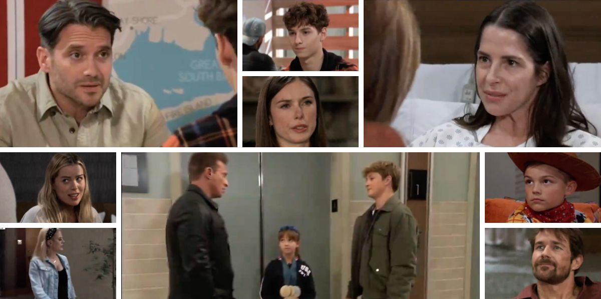 general hospital spoilers collage sam, dante, jason, scout, danny, rocco, sasha, cody, willow, james, maxie.
