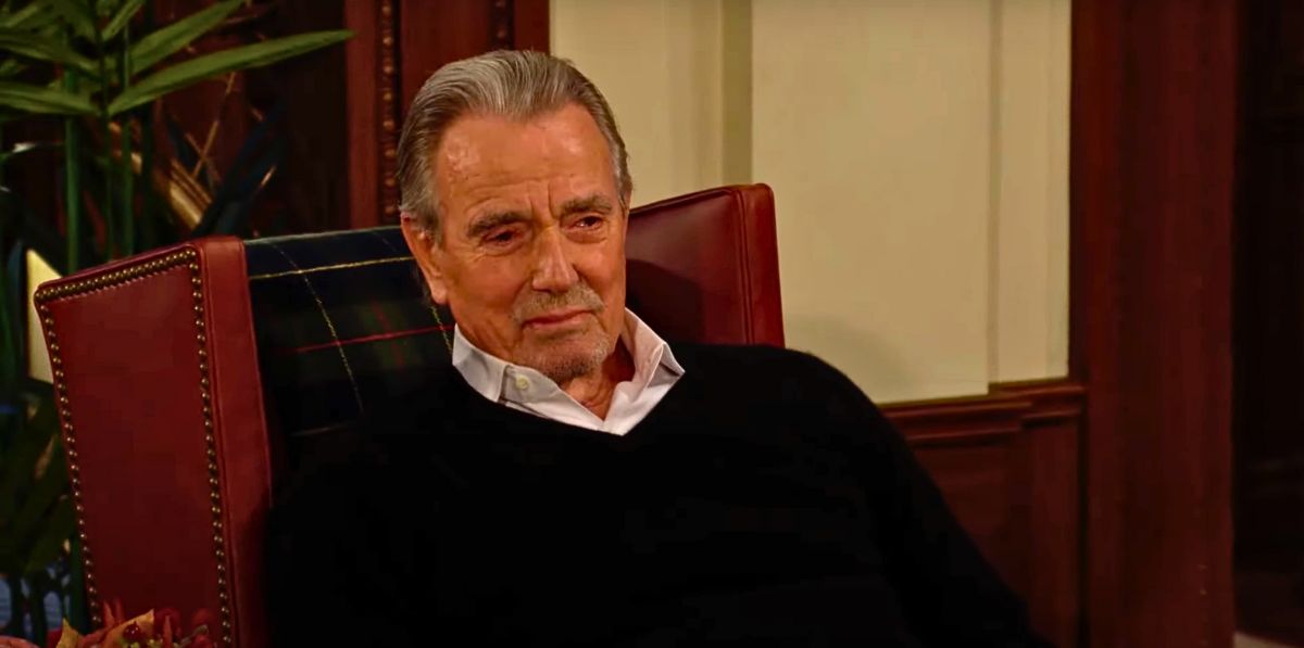 eric braeden as victor newman on young and restless sitting on new set of the ranch.