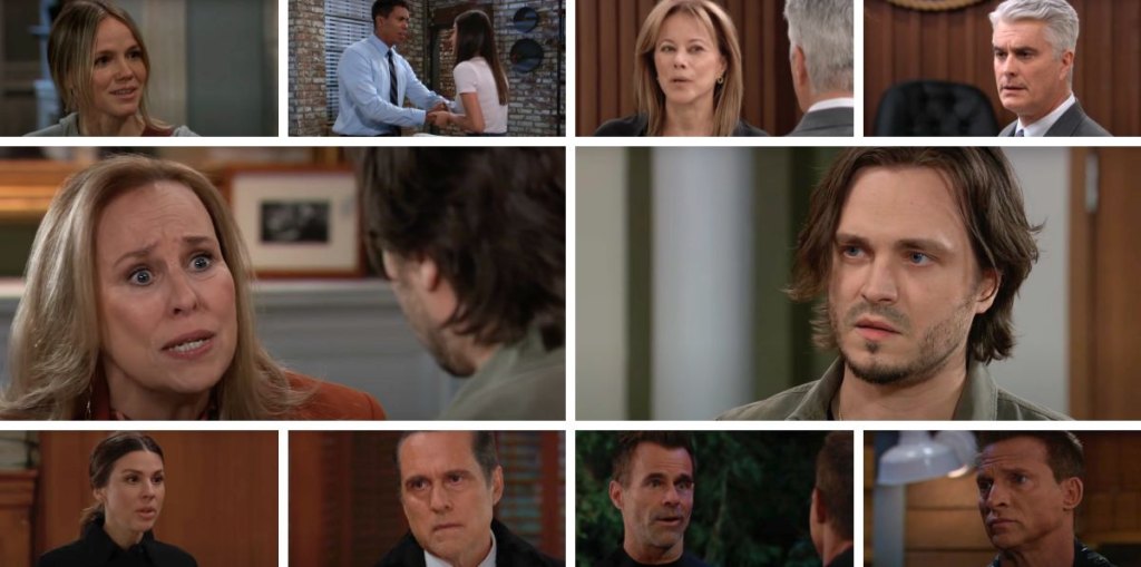 general hospital spoilers collage laura, lucky, lulu, sonny, kristina, molly, tj, ric, alexis, drew, jason.