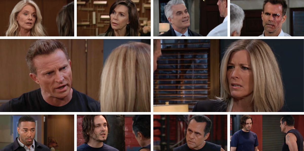 general hospital spoilers collage jason, carly, lucky, sonny, anna, felicia, isaiah, ric, drew.