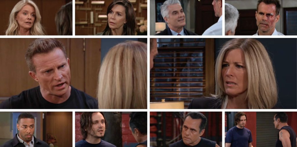 general hospital spoilers collage jason, carly, lucky, sonny, anna, felicia, isaiah, ric, drew.