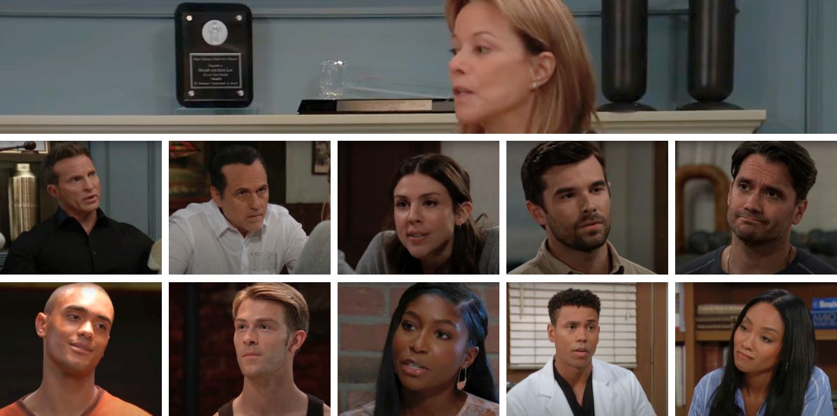 general hospital spoilers collage alexis, jason, sonny, kristina, trina, kai, dante.
