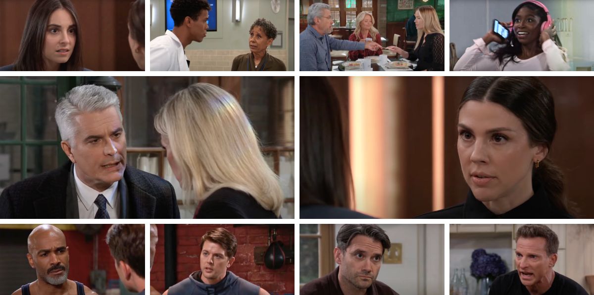 general hospital spoilers collage ric, ava, kristina, molly, jason, dante, mac, felicia, sasha.