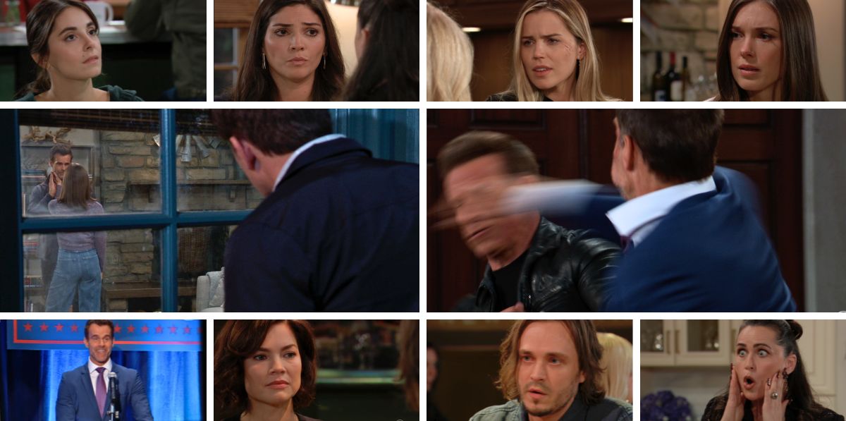 general hospital spoilers collage jason, drew, michael, willlow, brook lynn, sasha, molly, liz, lucky.