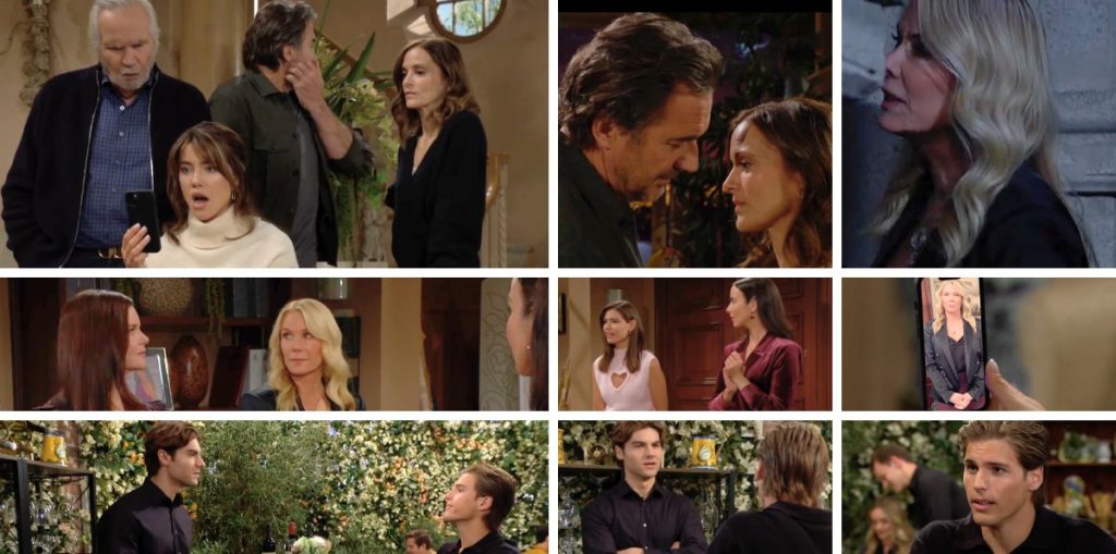 bold and beautiful spoilers collage brooke, ridge, taylor, remy, will, electra, steffy, eric.