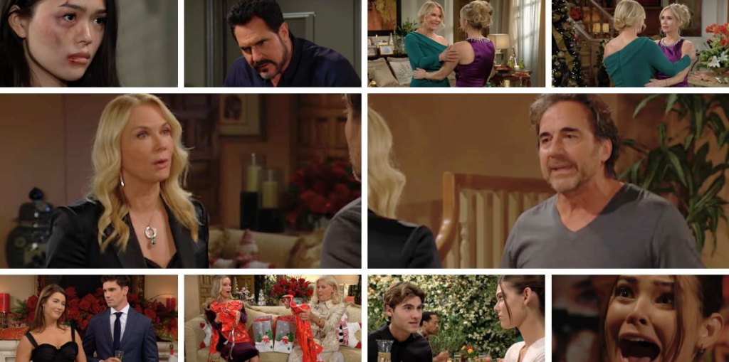 bold and beautiful spoilers collage brooke, ridge, bridget, donna, pam, steffy, finn, luna, bill, electra, remy.