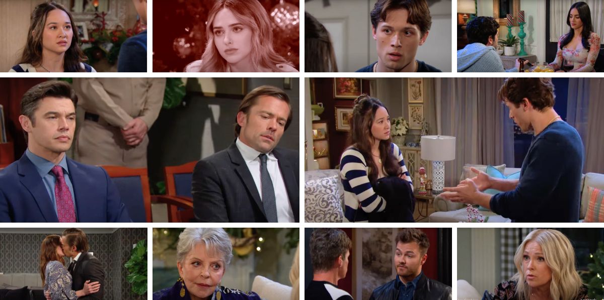 days of our lives spoilers collage xander, philip, sophia, tate, holly, jennifer, julie, gabi, javi.
