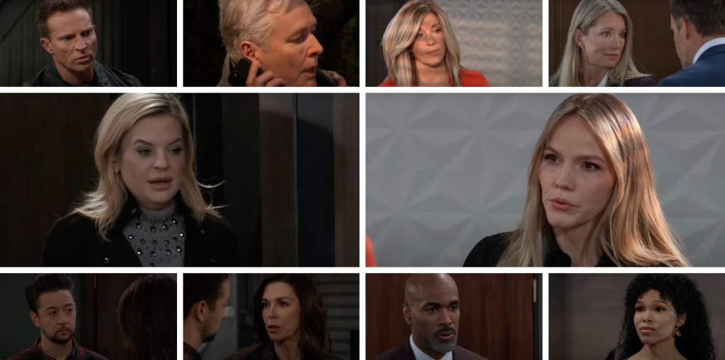 general hospital spoilers collage jason, carly, lulu, maxie, curtis, portia, anna, spinelli, nina, martin.