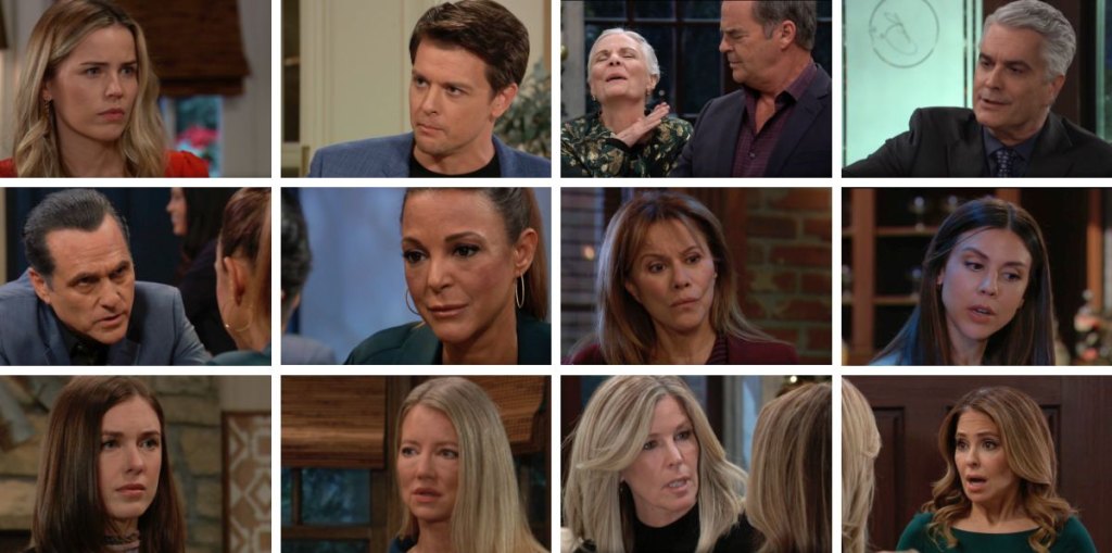 general hospital spoilers collage michael, sasha, carly, olivia, ric, alexis, kristina, sonny, natalia, willow, nina.