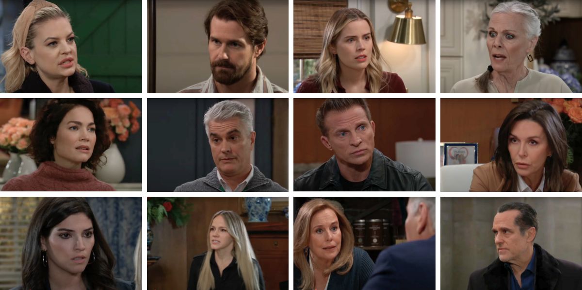 general hospital spoilers collage laura, liz, ric, sonny, anna, jason, tracy, maxie, lulu, cody, blq.