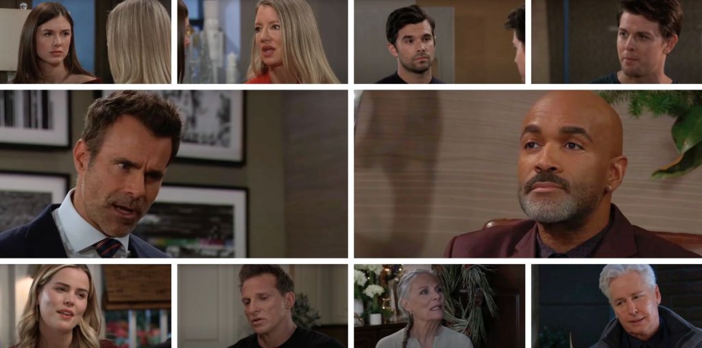 general hospital spoilers collage drew, curtis, nina, willow, michael, chase, sasha, jason, tracy, martin.