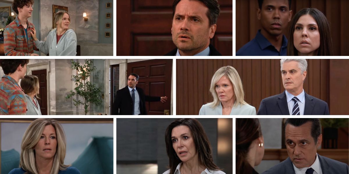 general hospital spoilers collage dante, rocco, lulu, kristina, sonny, ava, ric, anna, carly.