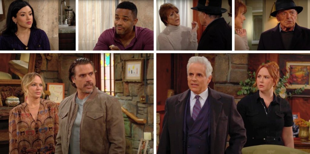 young and restless spoilers promo collage sharon, nick, michael, mariah, jordan, ian, audra, nate.