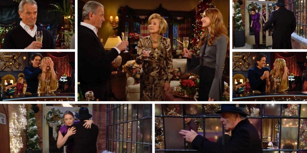 young and restless spoilers promo collage victor, nikki, claire, ian, tessa, danny, christine.