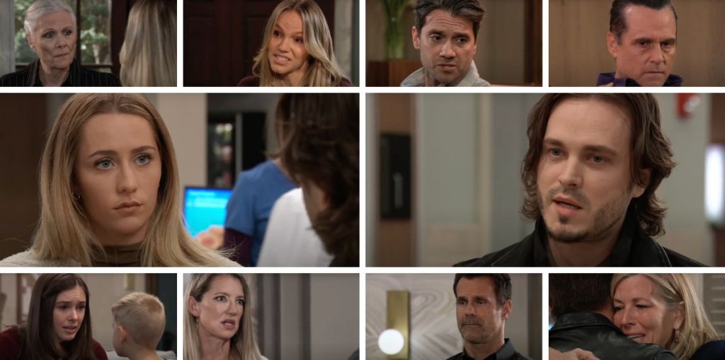 general hospital spoilers collage joss, lucky, sonny, dante, nina, drew, willow, carly, tracy, lulu.