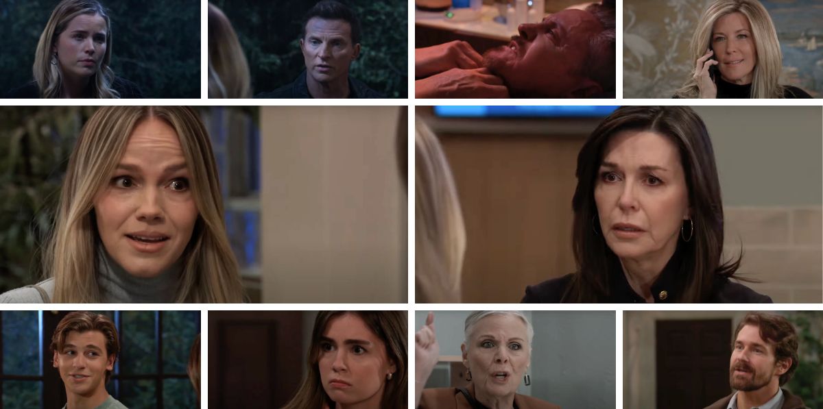 general hospital spoilers collage lulu, anna, cody, tracy, jack, carly, gio, emma, sasha, jason.