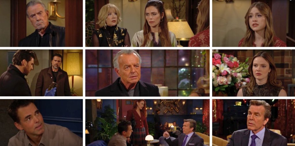 young and restless spoilers promo collage nikki, victor, victoria, claire, jack, billy, sally, tessa, ian.