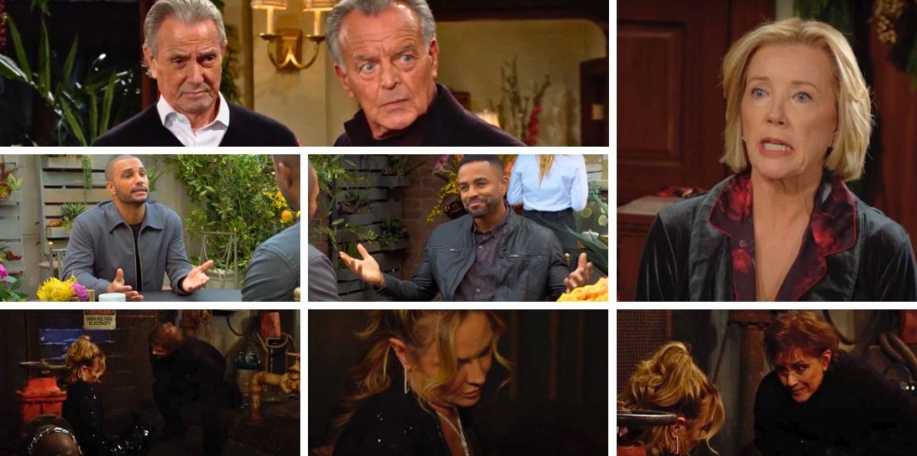 young and restless spoilers video collage ian, victor, nikki, sharon, jordan, damian, nate.