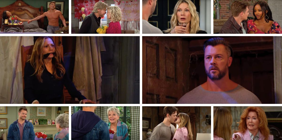 days of our lives spoilers promo collage chanel, johnny, steve, kayla, holly, tate, julie, doug, ava, ej, kristen.