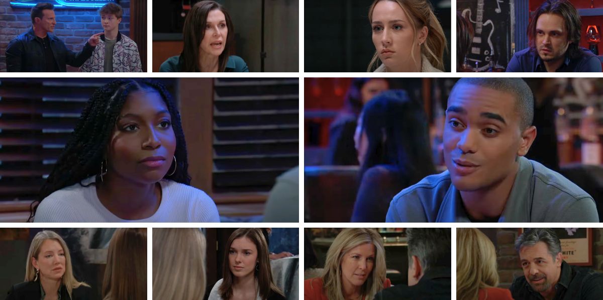 general hospital spoilers collage jason, danny, joss, anna, carly, jack, lucky, trina, kai, nina, willow.