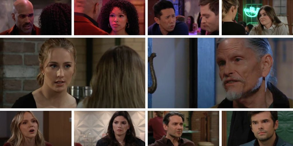 general hospital spoilers collage cyrus, joss, emma, portia, curtis, lulu, blq, dante, chase, lucas, brad.