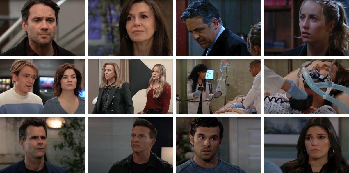 general hospital spoilers collage joss, jack, dante, anna, lucky, lulu, laura, portia, aiden, jason, drew.