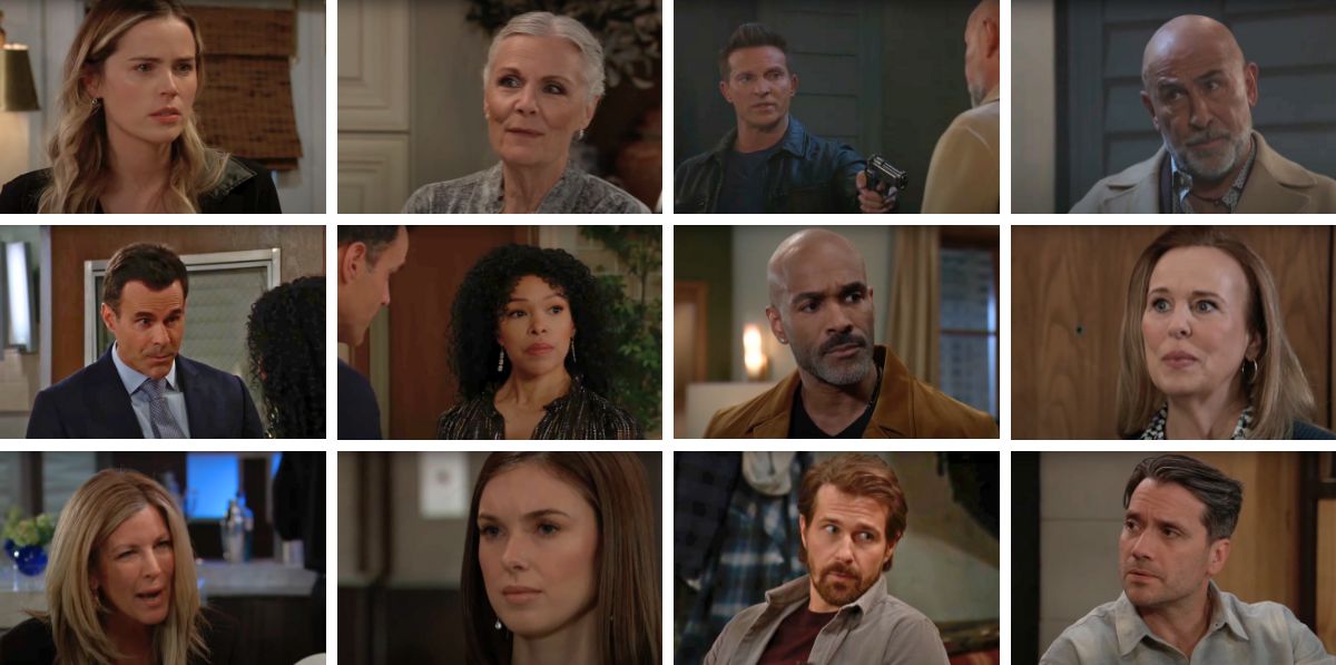 general hospital spoilers collage sasha, tracy, jason, jenz, carly, willow, portia, curtis, drew, laura.
