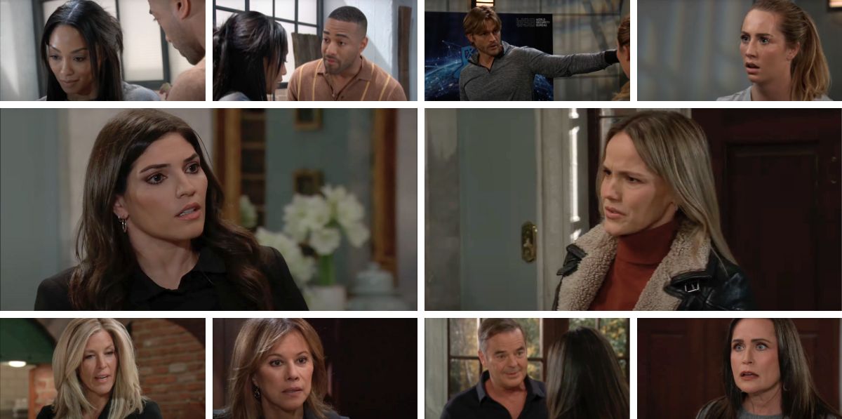 general hospital spoilers collage alexis, lulu, brook lynn, isaiah, jordan, carly, ned, lois, joss, vaughan.