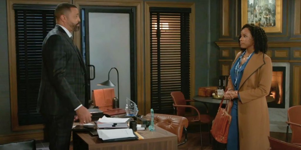 timon kyle durett as bill and arielle prepetit as naomi on beyond the gates.