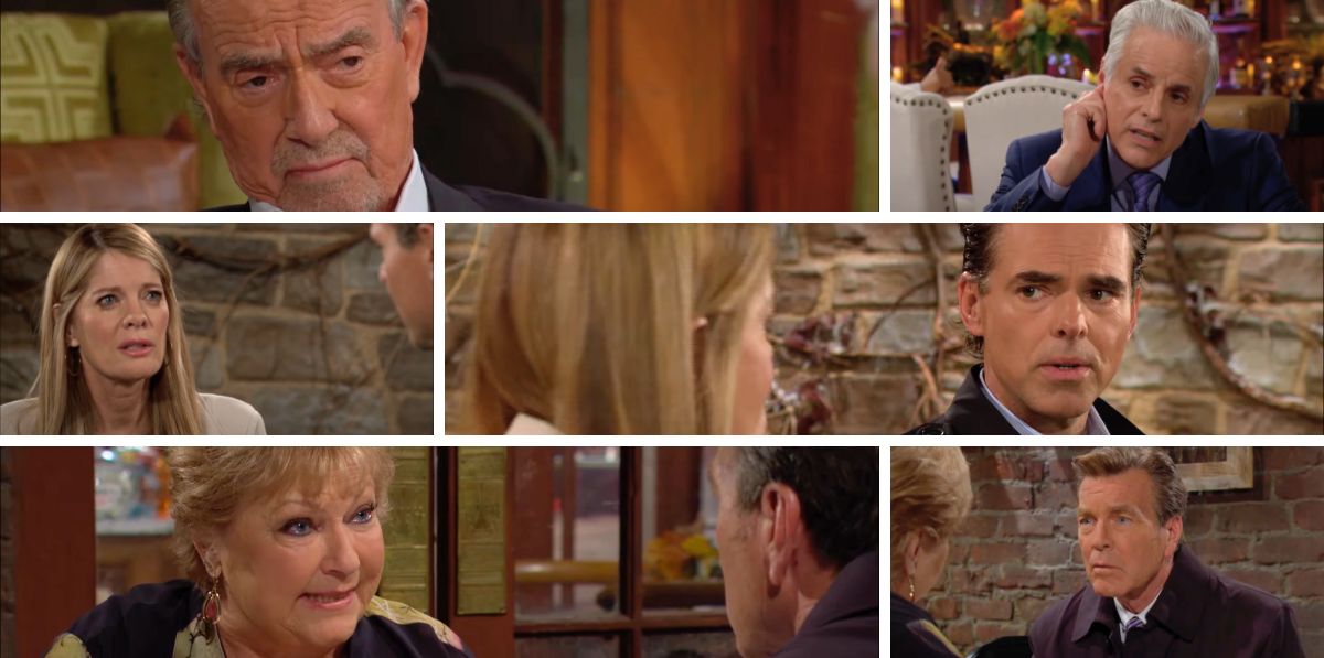 young and restless spoilers promo collage of jack, victor, billy, phyllis, jack and traci.