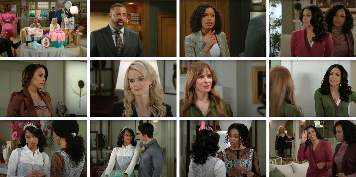 beyond the gates spoilers promo collage pammy, dani, nicole, vanessa, bill, naomi, anita, kat, chelsea, tomas.