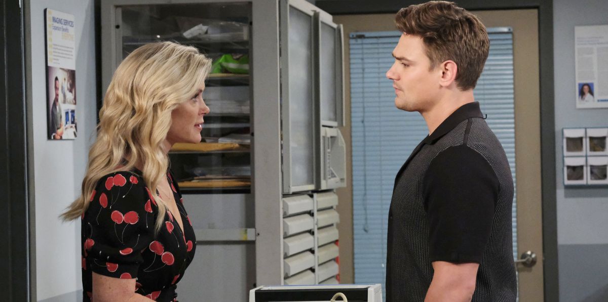 alison sweeney as sami and carson boatman as johnny at the hospital on days of our lives.