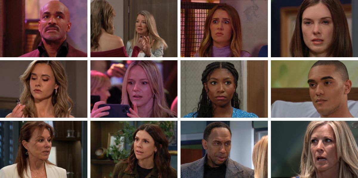 general hospital spoilers promo collage kristina, alexis, nina, lulu, joss, curtis, kai, trina, brick, carly, willow.