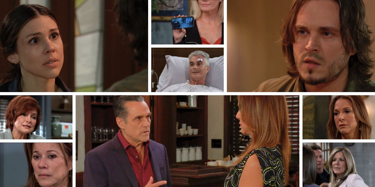 general hospital spoilers promo collage of lucky, kristina, natalia, sonny, carly, alexis, diane, ric, ava.