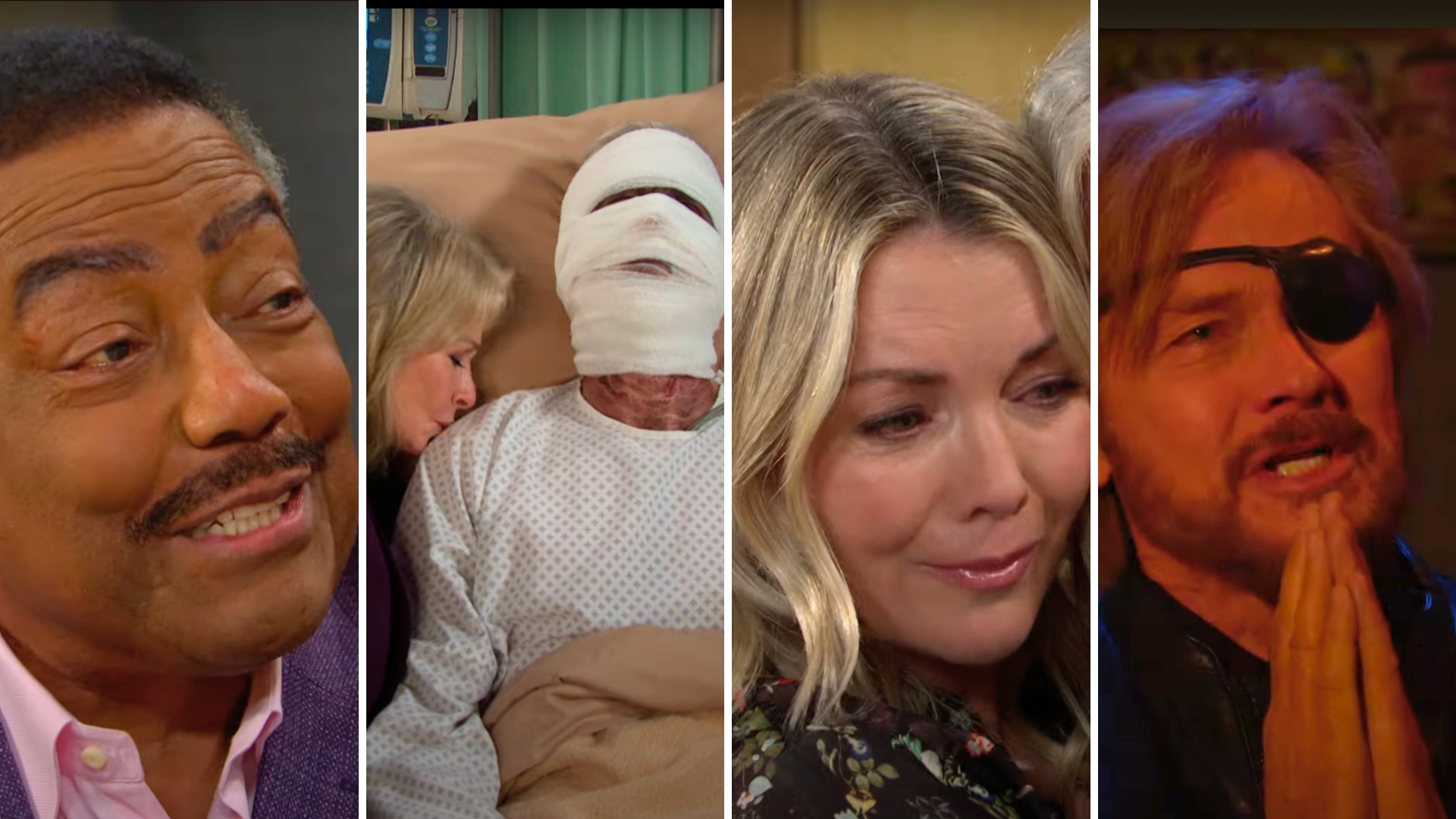 days of our lives spoilers promo abe, marlena and bandaged john, carrie, steve prays.