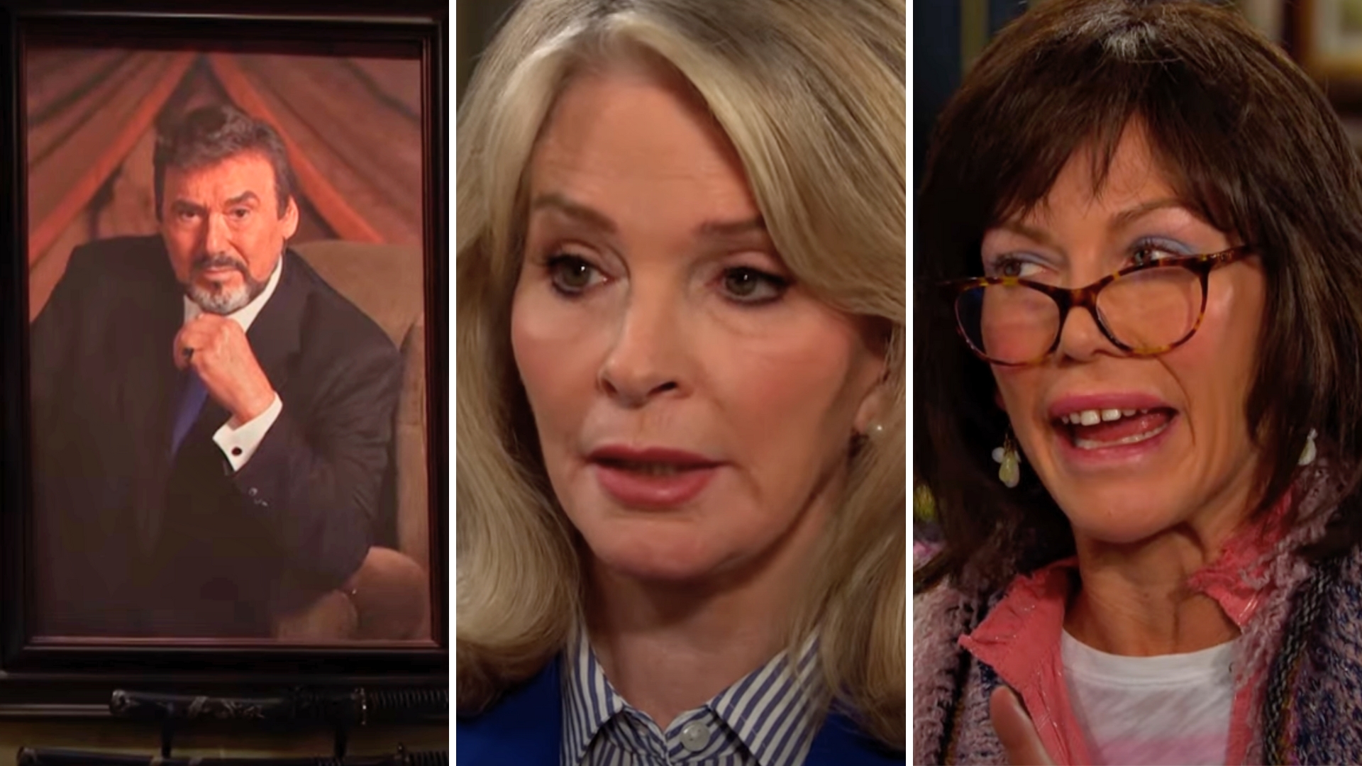 days of our lives spoilers promo shots of stefano's portrait, marlena and susan.