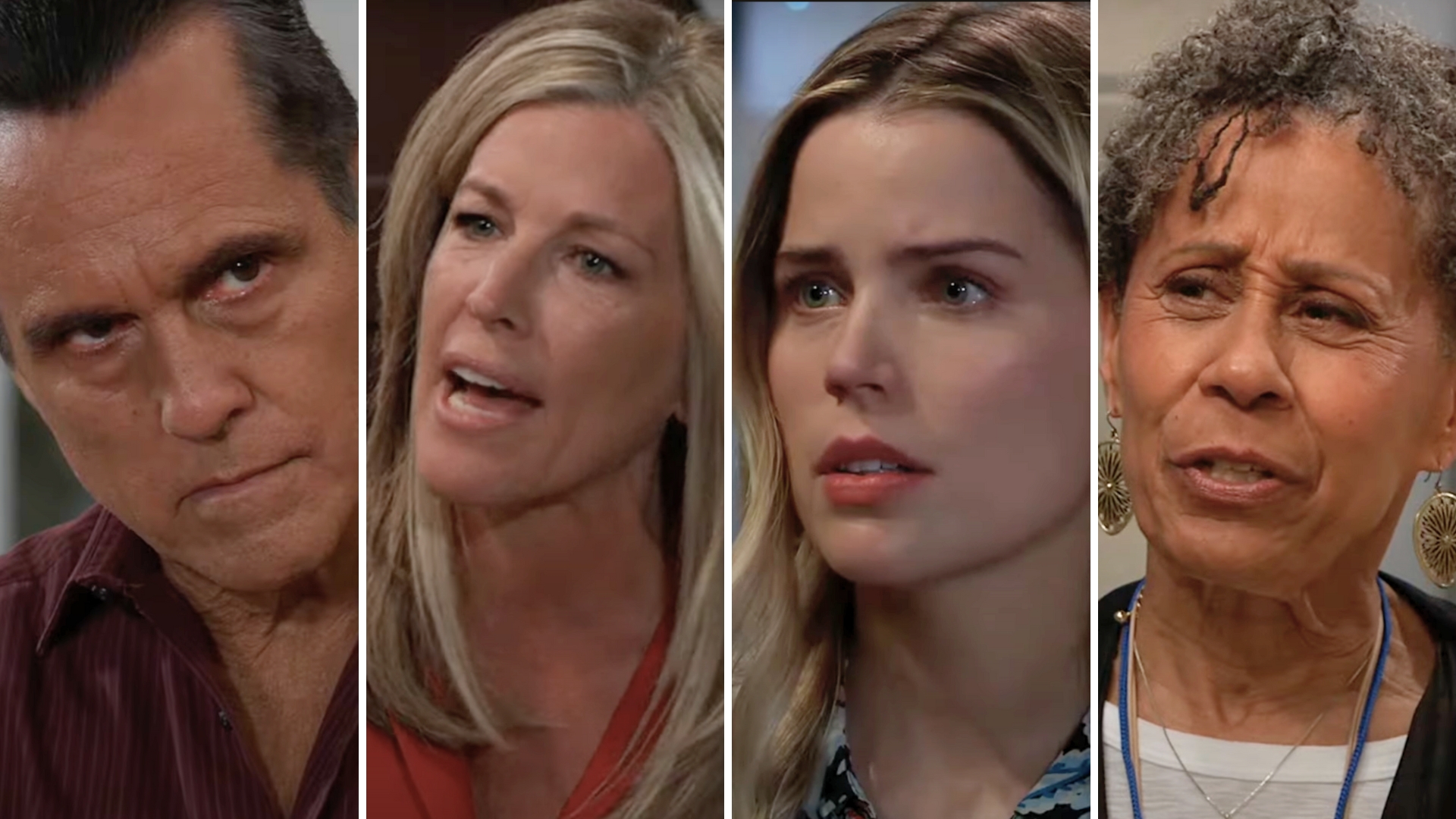 general hospital spoilers shots of sonny, carly, sasha and stella.