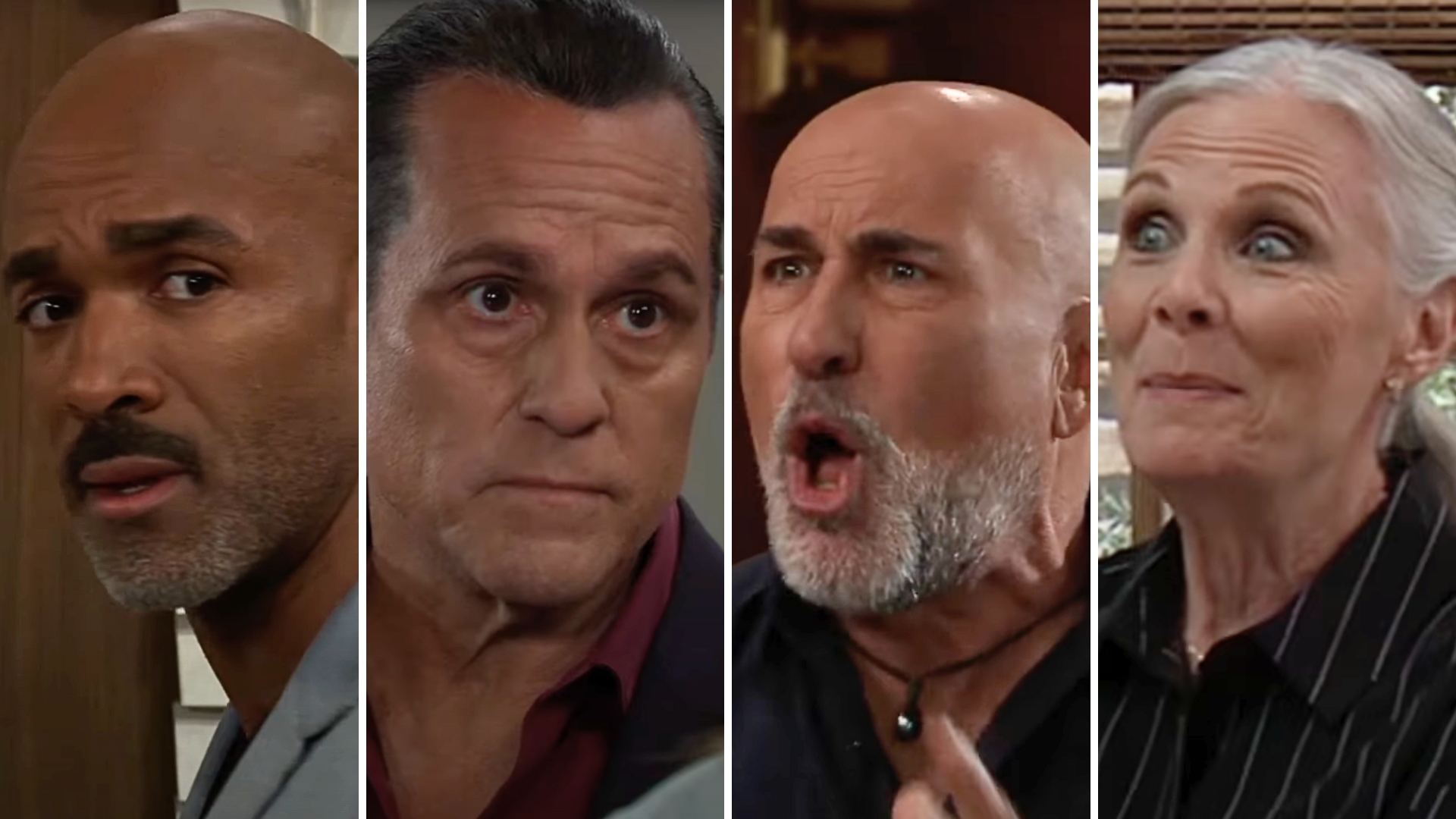 general hospital shots of curtis, sonny, jenz, tracy.