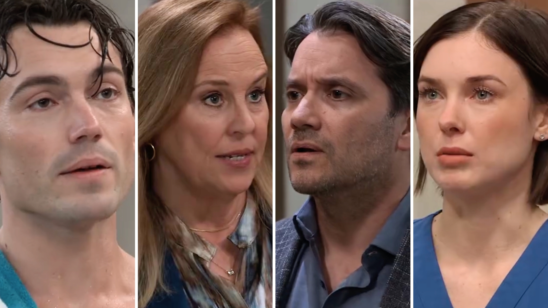 general hospital spoilers shots of michael, laura, dante and willow.
