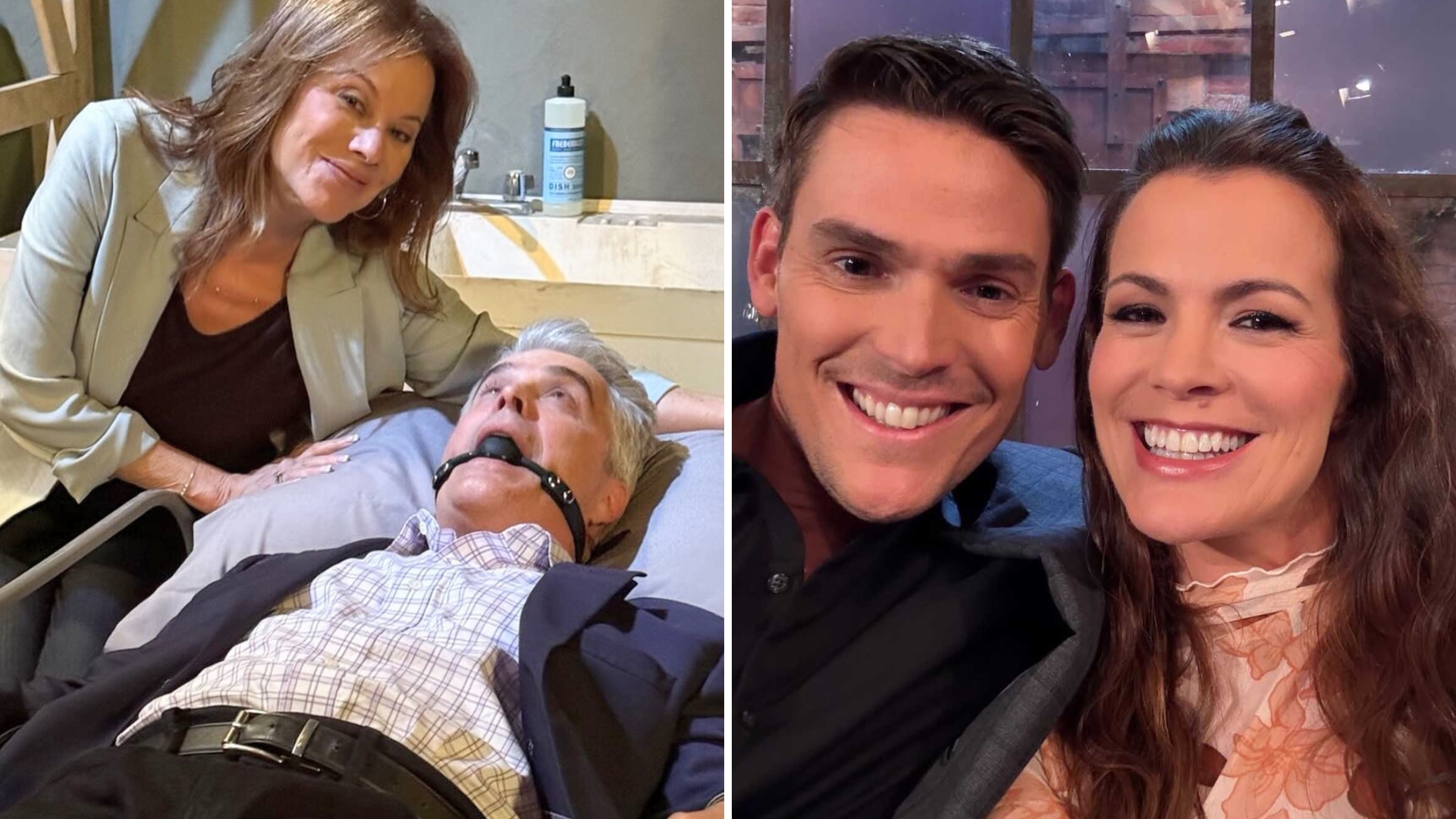soaps nancy lee grahn and tied up rick hearst on gh, mark grossman and melissa claire egan on y&r.