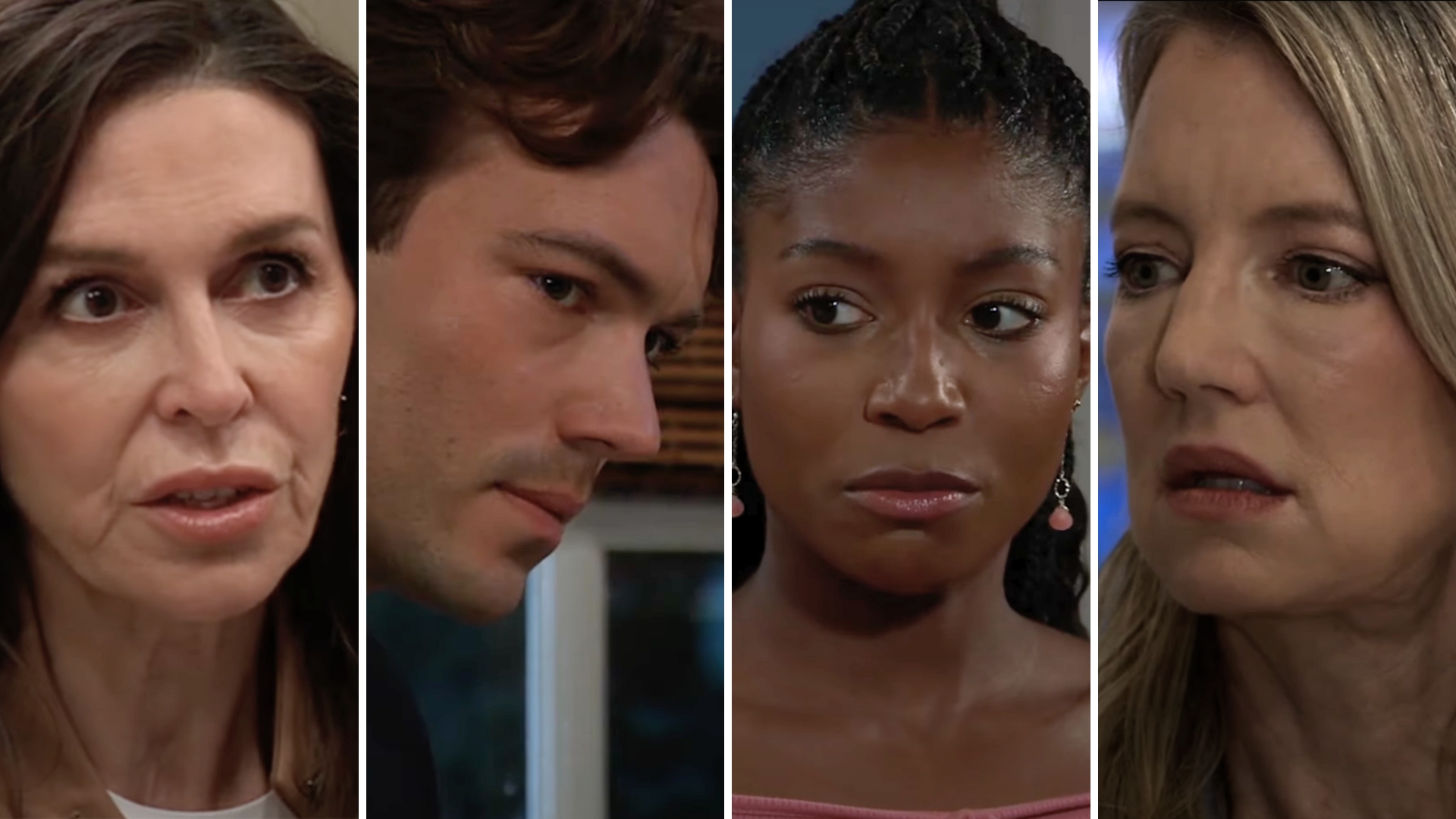 general hospital shots of anna, michael, trina and nina.