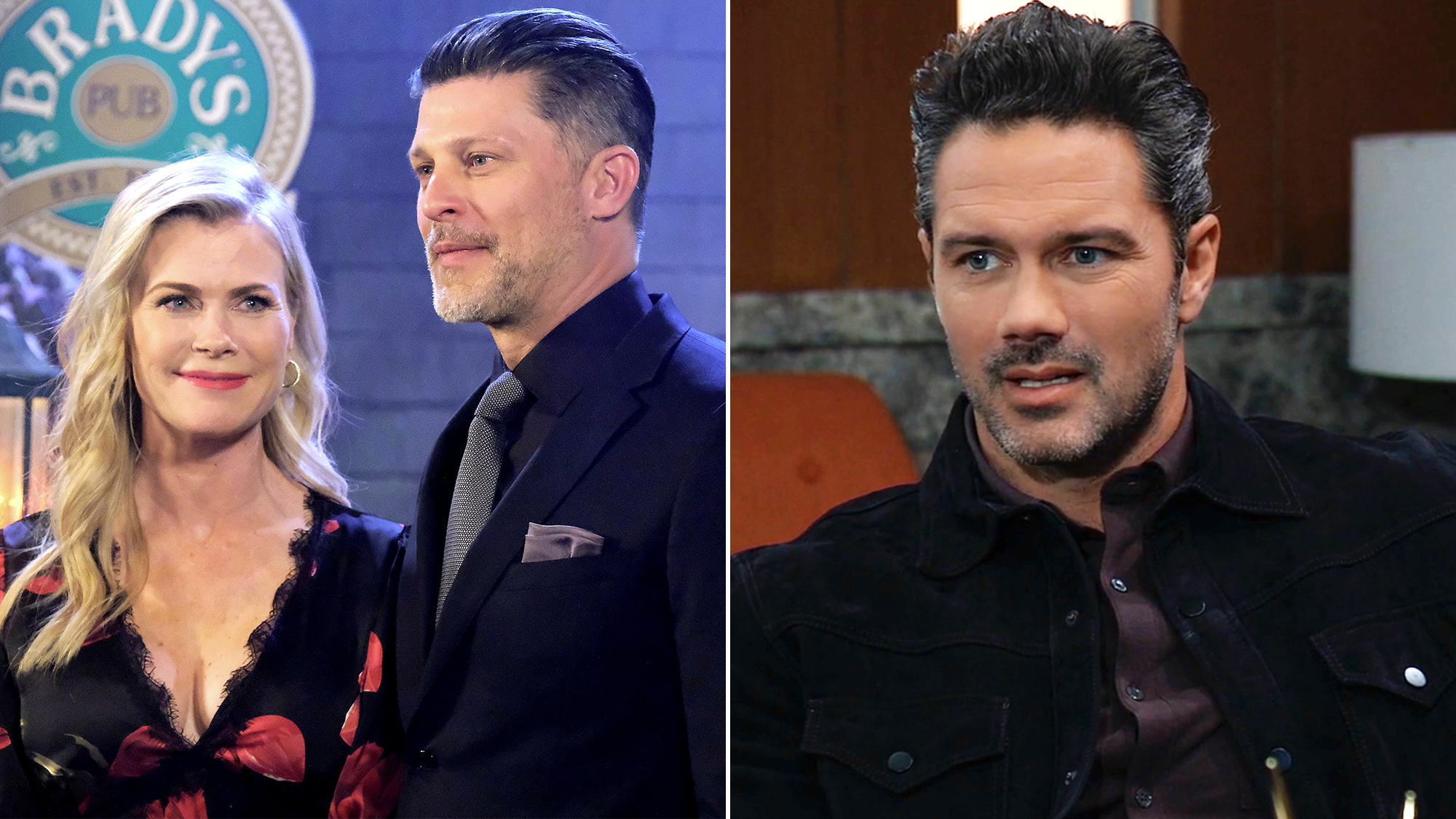 Alison Sweeney and Greg Vaughan as Sami and Eric on Days of Our Lives in November 2025, and Ryan Paevey as Nathan on General Hospital from November 2025